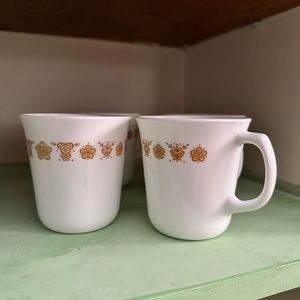 Set of 4 Corningware Butterfly Gold mugs